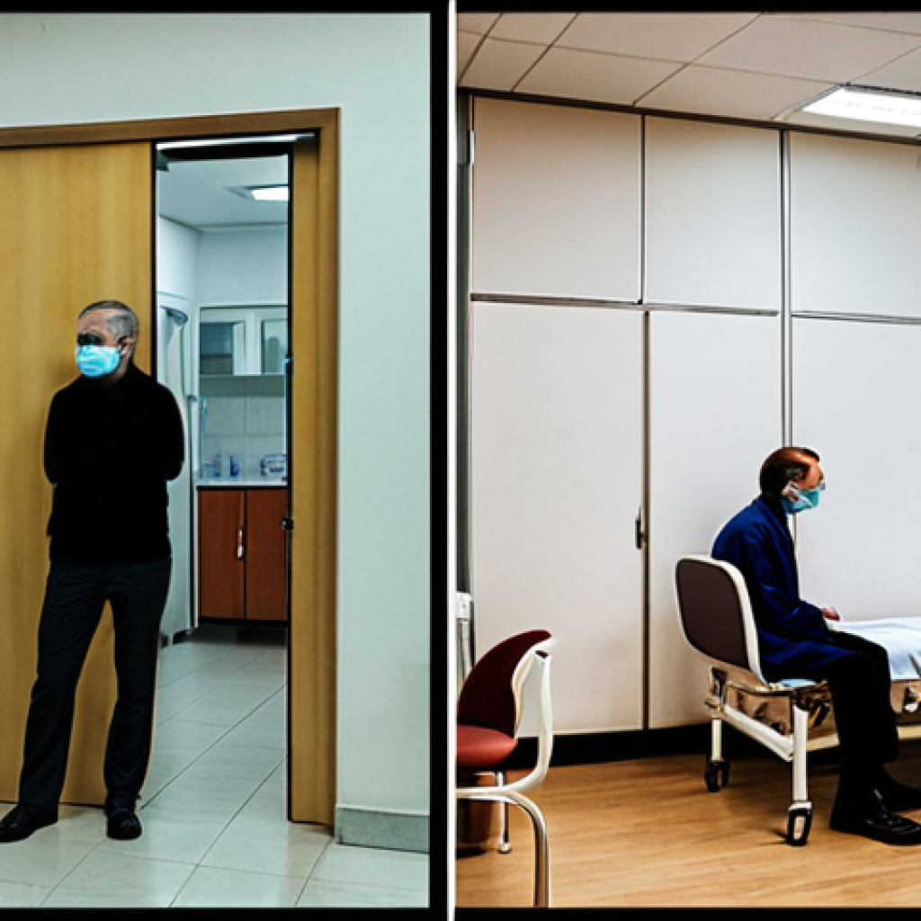 **Prompt 1:** A split image visually representing the stark contrast between public and private healthcare in Kosovo. On one side, a crowded, dimly lit public hospital waiting room with exhausted patients; on the other, a bright, modern private clinic reception area with a calm, attentive doctor. Subtle elements symbolizing cost variation, such as price tags or a credit card being used in the private scene, should be incorporated. The overall mood should convey the challenge and the financial considerations.