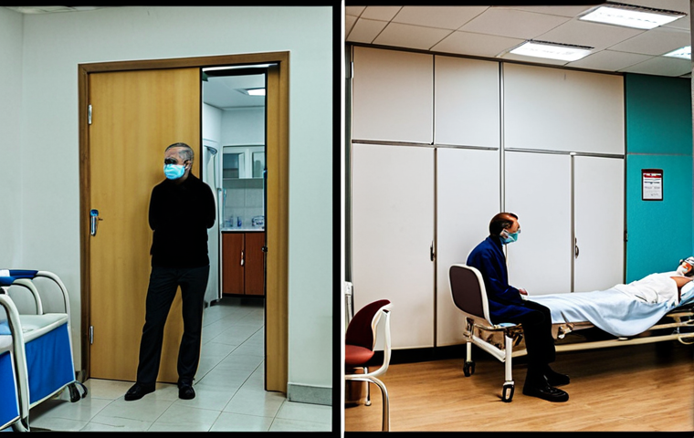 **Prompt 1:** A split image visually representing the stark contrast between public and private healthcare in Kosovo. On one side, a crowded, dimly lit public hospital waiting room with exhausted patients; on the other, a bright, modern private clinic reception area with a calm, attentive doctor. Subtle elements symbolizing cost variation, such as price tags or a credit card being used in the private scene, should be incorporated. The overall mood should convey the challenge and the financial considerations.