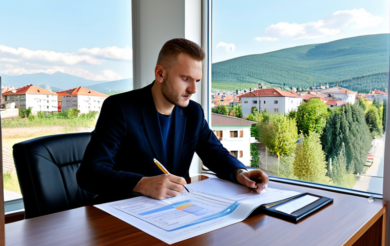 Property Valuation Appeal**

"A concerned homeowner, fully clothed in appropriate attire, reviewing property assessment documents at a bright desk in a modern Kosovo home. Outside the window, a typical Kosovo cityscape. Safe for work, appropriate content, perfect anatomy, correct proportions, well-formed hands, natural pose, professional, modest, family-friendly, high quality, detailed."

**