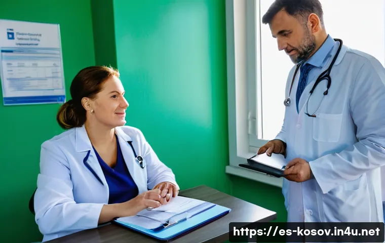 코소보 의료 서비스 - **Prompt: Public Healthcare Transformation in Kosovo**
    "A compassionate female doctor in her lat...