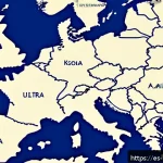 코소보 국제적 승인 국가 - A detailed geopolitical map of the Balkans region highlighting Kosovo and neighboring countries, fea...