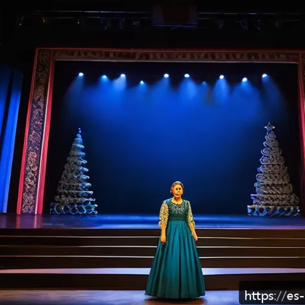 코소보에서 오페라 공연 관람 - A vibrant opera scene inside a modern theater in Pristina, Kosovo, showcasing a young female opera s...