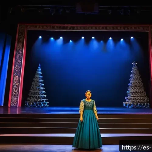 Home 17 코소보에서 오페라 공연 관람 - A vibrant opera scene inside a modern theater in Pristina, Kosovo, showcasing a young female opera s...